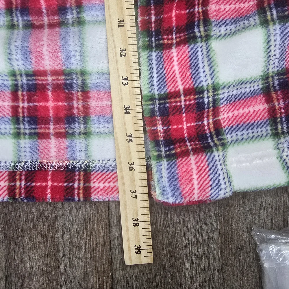 NWT Lauren Ralph Lauren Ivory Plaid Plush Bath Robe Size Small Cozy Warm Lounge